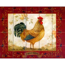 30 x 24 Art Rooster Mural Ceramic Backsplash Bath Tile #322   231789567411